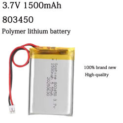 Batería recargable de polímero de litio, 3,7 V, 1500mAh, 803450, para auriculares Bluetooth, cámara, GPS, Audio, walkie-talkie