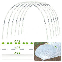Arcos de invernadero 2026 aptos para túneles de cultivo más anchos, estructuras de soporte de fibra de vidrio antirrobo y soportes para plantas de jardín.