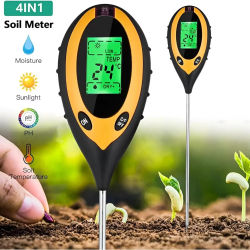Nuevo medidor de pH del suelo 3 en 1/4 en 1, probador de acidez y humedad, medidor de humedad del suelo, Kit de prueba de suelo para plantas para flores