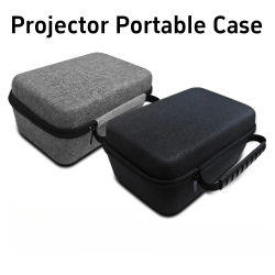 Estuche protector portátil para mini proyectores: incluye compartimento de almacenamiento para altavoz Bluetooth, asa para facilitar el transporte.