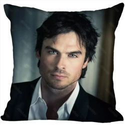 Fundas de almohada personalizadas Ian Somerhalder Funda de almohada cuadrada Funda de almohada navideña con cremallera 45 * 45 cm (un lado)