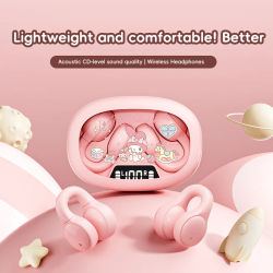 Auriculares inalámbricos X53 con Bluetooth, pantalla Digital inteligente, ajuste de volumen, Clip para la oreja de dibujos animados, uso cómodo