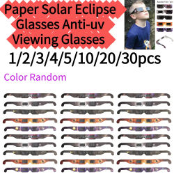 Gafas de Eclipse Solar de Papel con Certificación CE/ISO, 30 Piezas, Seguras para Ver el Sol Directamente, Observan Eclipses Totales y Parciales