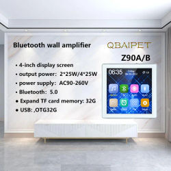 Mini pantalla táctil 4*25W Panel de música estéreo sistema PA amplificador de pared Bluetooth Audio en casa inteligente altavoz de techo amplificador de pared ﻿