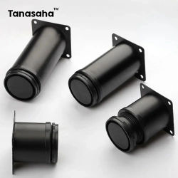 Pies de Metal de repuesto de acero inoxidable blanco, patas de muebles ajustables negras para gabinete, sofá, armario, herrajes para muebles, 4 Uds.