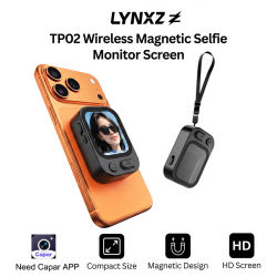 Monitor Selfie Magnético Inalámbrico Recargable, Mini Monitor Trasero para Selfies para iPhone, Android, Teléfono Móvil, Grabación de Video en Vivo y Vlogs