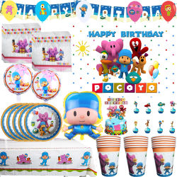 Decoraciones de Fiesta de Cumpleaños con Temática de Pocoyo, Globos, Platos, Pancarta, Juego de Vajilla para Baby Shower, Regalos para Niños