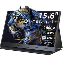 SUPERFECT Monitor LCD de 15,6 pulgadas Portátil Ultrafino 1080P IPS FHD USB Tipo C Pantalla para PC portátil Mac Huawei OPPO One Plus Android Windows Phone XBOX Switch PS5 Pantalla de juegos