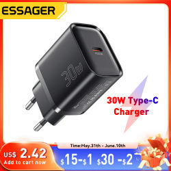 Cargador Essager 30W tipo C PD 3,0 USB C para iPhone 16 15 14 Pro Samsung Huawei Xiaomi Tablet iPad Air Pro cargador de teléfono