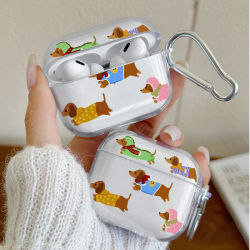 Funda para auriculares con dibujos de Dachshund, funda protectora a prueba de golpes para AirPods Pro3/Pro2/Pro, AirPods 4/3/2/1