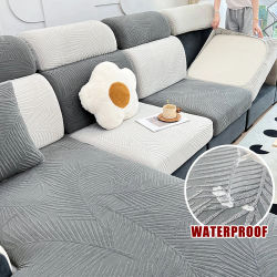 Funda Impermeable para Sofá, Jacquard Elástica, Protector de Cojines para Sofá, Chaise Longue, Muebles de Sala de Estar, Colores Sólidos, para el Hogar