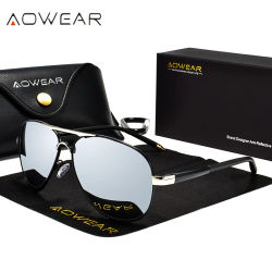AOWEAR, gafas de sol de aviación para hombre, gafas de sol polarizadas con espejo para hombre, gafas de sol de piloto de conducción HD, gafas de sol para hombre