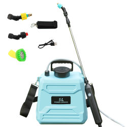 Pulverizador Eléctrico de Hombro de 5L/8L con Pistola de Pulverización, Batería de 120 Minutos, Recargable por USB, para Jardín, Césped, Plantas, Riego Agrícola