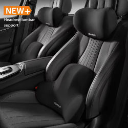 Almohada para el cuello del coche, espuma viscoelástica, soporte Lumbar protector para la espalda, cojín transpirable para reposacabezas del coche, alivia el estrés, almohada para asiento del coche