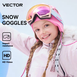 VECTOR-gafas de esquí para niños, montura con correa estampada para niño y niña, lentes magnéticos intercambiables UV400, gafas de sol antiniebla para nieve