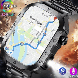 LAXASFIT 2026 Nuevo Reloj Inteligente LED para Hombre con Control por Voz Bluetooth, Modos Multideportivos, Monitoreo de Salud, Reloj Inteligente Deportivo para Exteriores