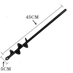 Broca de barrena de acero al carbono, Kit de barrena de jardín con agujero de excavación negro, herramientas manuales para plantas, brocas para plantar flores, cultivo de flores