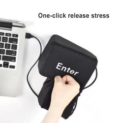 Almohada con llave de entrada USB, botón de ordenador suave, tecla de retorno para oficinas, almohada de descompresión, botón de entrada para aliviar el estrés con enchufe USB