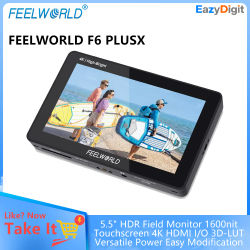 FEELWORLD F6 PLUSX 5,5 "HDR Monitor de campo 1600nit pantalla táctil 4K HDMI I/O 3D-LUT potencia versátil fácil modificación