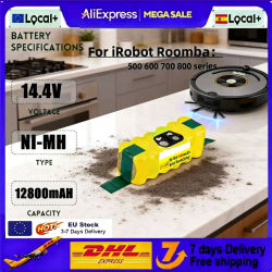 Batería de Repuesto de 14.4V 12.8Ah NI-Mh para iRobot Roomba Serie 500 600 700 800 555 560 580 620 630 650 760 770 780 790 870 880