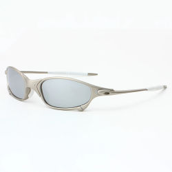 Gafas de sol polarizadas para hombre y mujer, montura plateada de moda, gafas de sol de viaje, ciclismo y conducción.