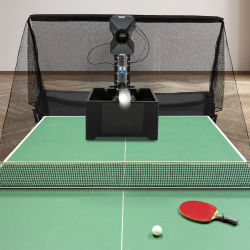 Robot de tenis de mesa, máquina automática de lanzamiento de pelotas de Ping Pong con capacidad de 100 pelotas con Control remoto para autoentrenamiento de amantes de los Pong