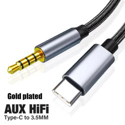 Cable USB tipo C a conector de Audio de 3,5mm, conector macho a macho, Cable auxiliar, adaptador de auriculares para altavoz de coche para Huawei Xiaomi, convertidor tipo C