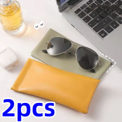 Estuche para gafas de sol cerrado automático, bolsa de almacenamiento de gafas de cuero PU, funda protectora impermeable, bolsa de almacenamiento para gafas, 2 uds.
