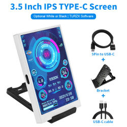 Pantalla secundaria IPS TYPE-C de 3,5 pulgadas, Monitor de ordenador DIY, pantalla secundaria USB-TYPEC para Software integrado de Windows