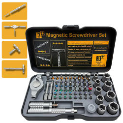 Juego de Destornilladores Magnéticos de Precisión 66 en 1, Multifunción, Desmontable, con Mango en T, para Reparar Muebles, Electrónica y Bicicletas