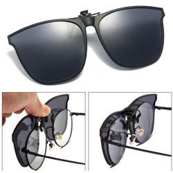 Gafas de sol polarizadas con Clip para hombre, gafas para conductor de coche, gafas de visión nocturna, gafas cuadradas Vintage antideslumbrantes