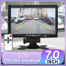 Hippcron-Monitor de coche de 7 pulgadas, cámara de soporte de visión trasera, entrada de vídeo Digital bidireccional, imagen de marcha atrás, sistema de estacionamiento TFT LCD