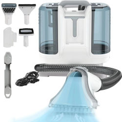 Aspiradora de Líquidos y Polvo 12Kpa, Limpiador de Manchas Portátil con Pulverización y Succión Integrada para Alfombras, Sofás, Cortinas, Tapetes y Asientos de Coche