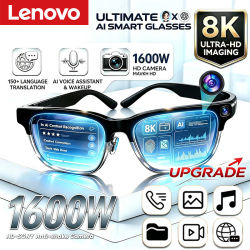 Gafas Inteligentes Lenovo 8K HD con IA, Traducción por IA, Llamadas Manos Libres, Registro de Chat por IA, Reproducción de Música, Gafas de Sol Inteligentes para Hombre