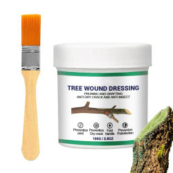 Pasta para injerto de árboles de 100g con pincel, pasta para heridas de árboles, agente de aplicación para cortes de bonsái, sellador de podas para injertos de plantas, pasta para heridas de bonsái