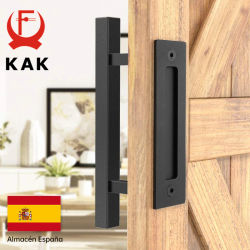 KAK-manija de puerta corrediza de Granero de 12 pulgadas, juego de herrajes al ras para gabinete, manija de puerta de madera, herrajes para manija de muebles de puerta Interior