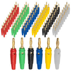 20 piezas conectores Banana de 4mm, Cable de altavoz Musical, Pin de Cable, conectores Banana, cobre puro chapado en oro