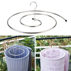 Colgador de sábanas de edredón en espiral redondo, colgador de manta de almacenamiento para el hogar, tendedero giratorio, ahorra espacio, acero inoxidable