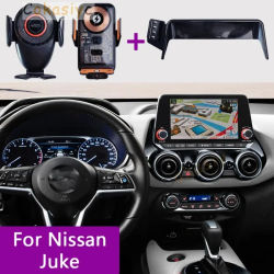 Para Nissan Juke 2019 2020 2021 2022 2023 soporte para teléfono de coche pantalla fija 66W soporte de carga inalámbrica Base de montaje para teléfono móvil de coche