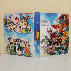 Álbum de Tarjetas Digimon Adventure, Carpeta con 400/900 Ranuras para Tarjetas, Colección con Cierre de Cremallera, Doble Bolsillo, Regalo para Fans de Digimon