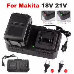 Cargador de batería de iones de litio de 18V y 21V con doble ranura para Makita BL1415 BL1815 BL1830 BL1850 herramientas eléctricas de taladro enchufe UE EE. UU.