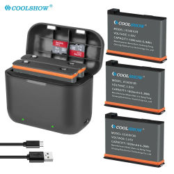 Batería de 1800mah para Insta360 X3, caja de cargador de batería, cámara de acción panorámica 360, accesorios de baterías para Insta360 ONE X3