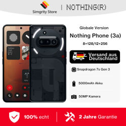Smartphone Nothing Phone (3a) 5G 8 GB + 128 GB/12 GB + 256 GB, Snapdragon 7s Gen 3, pantalla AMOLED flexible de 6,77 pulgadas, 5000 mAh con carga de 50 W, versión global, NFC/GPS/Wi-Fi 6/Bluetooth