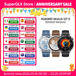 Versión global HUAWEI WATCH GT 5 Smartwatch Pantalla AMOLED 41 mm / 46 mm Mapa incorporado Replay Messaje Compatible con iOS y Android