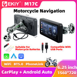 EKIY 6,25 "inalámbrico CarPlay Moto Android Auto portátil Digital motocicleta salpicadero GPS navegación pantalla TPMS Monitor