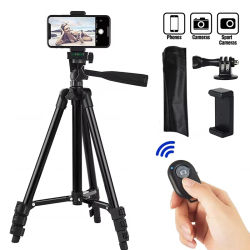 Trípode para Teléfono con Control Remoto Bluetooth, Soporte Universal de Aluminio para Cámara, Soporte para Fotografía con Teléfono Gopro, Trípode Móvil para Grabación en Vivo