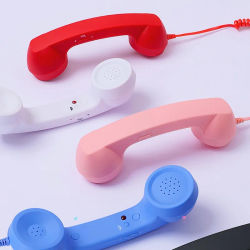 Auricular de Teléfono Retro de 3.5mm/Tipo-C, Auricular de Teléfono con Protección Contra la Radiación, Receptor de Teléfono Celular con Micrófono, para Teléfonos Celulares, Smartphones