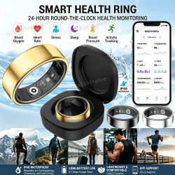 Nuevo Anillo Inteligente con Monitor de Ritmo Cardíaco, Presión Arterial, Sueño, Control de Cámara por Gestos, Resistente al Agua, para Hombres y Mujeres, Regalo Smartring R12