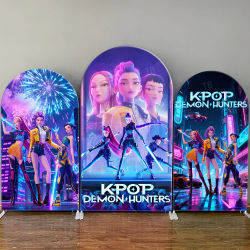 Fondo de Fotografía Kpop Demon Hunter para Decoración de Fiesta de Cumpleaños de Niñas, Baby Shower, Escenario y Pared