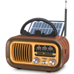 Altavoz Bluetooth multifunción Radio Retro FM AM SW Radios portátiles Paneles solares Radio de onda corta recargable Subwoofer Audio